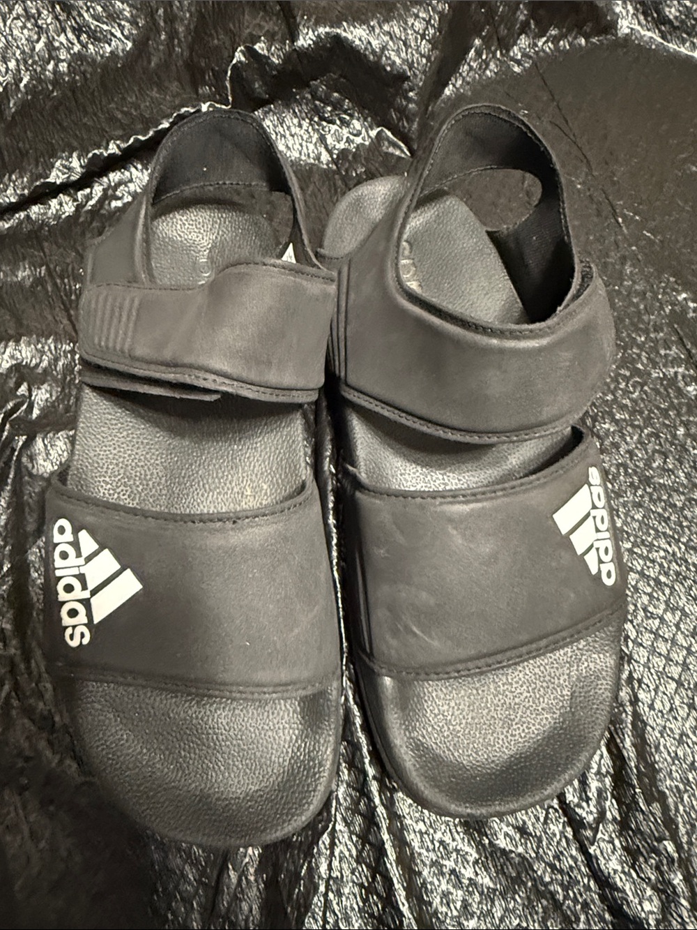 adidas Black Velcro Sport Slide Sandals